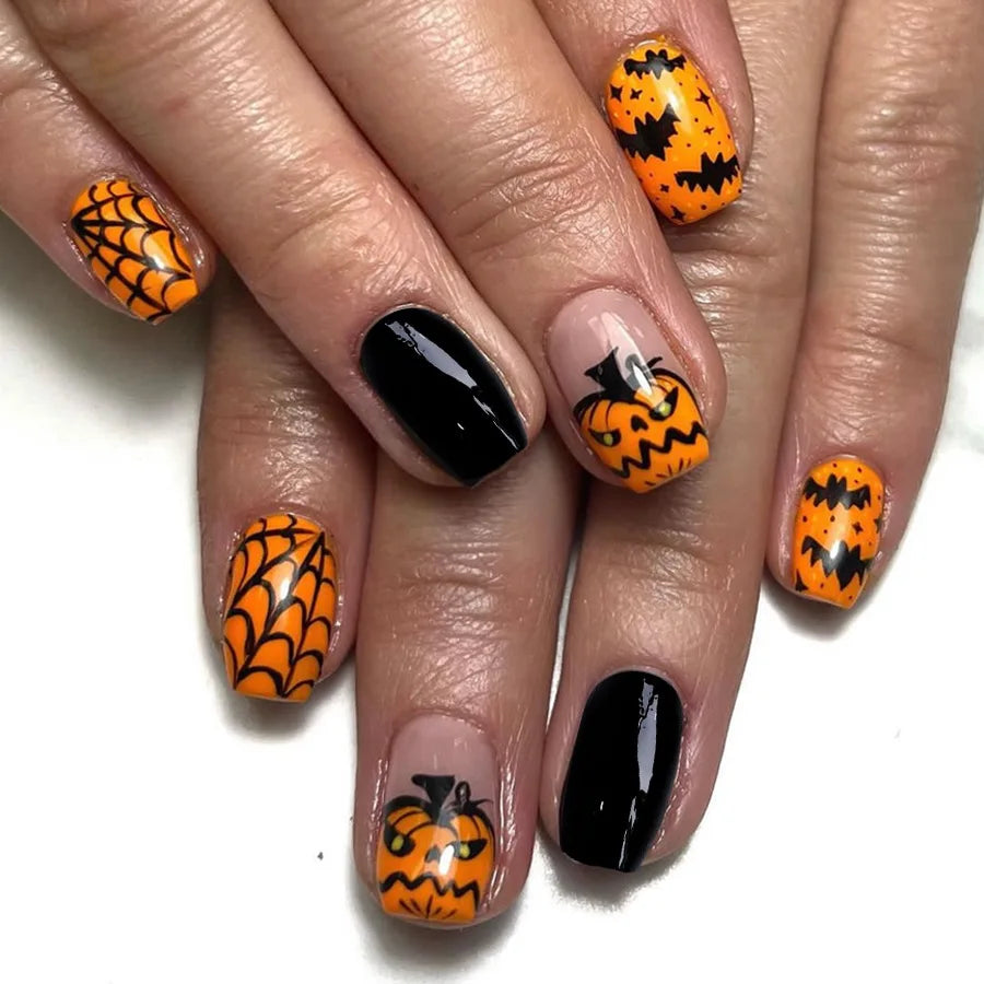 Halloween Pumpkin Press-On Nails-0