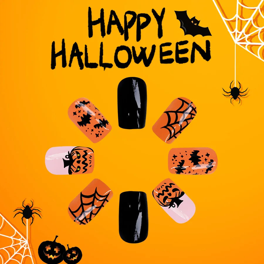 Halloween Pumpkin Press-On Nails-1