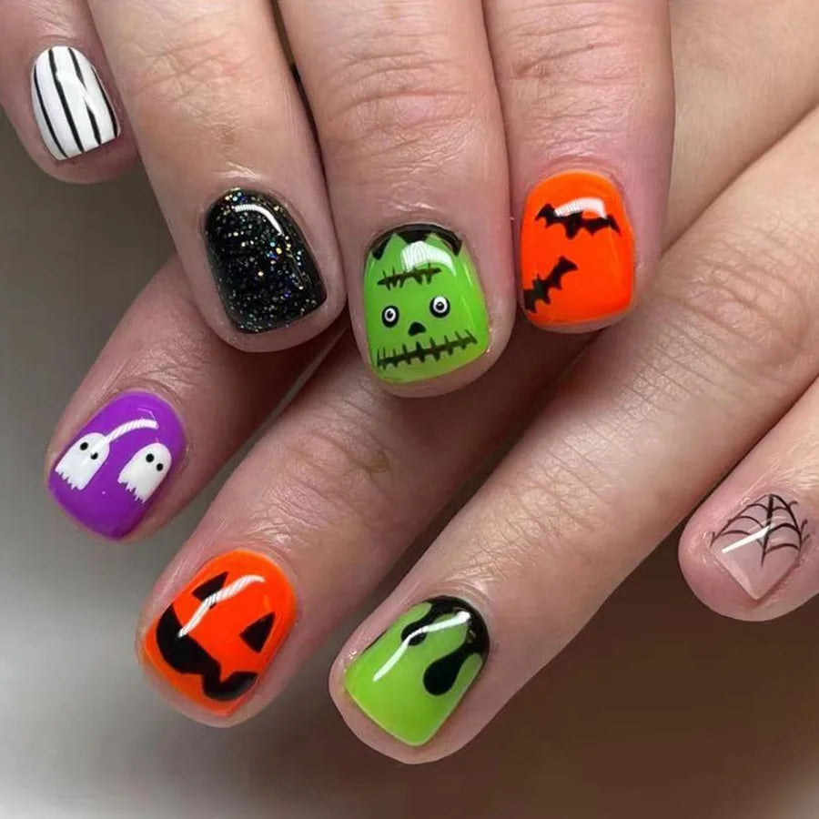 Halloween Pumpkin Press-On Nails-6