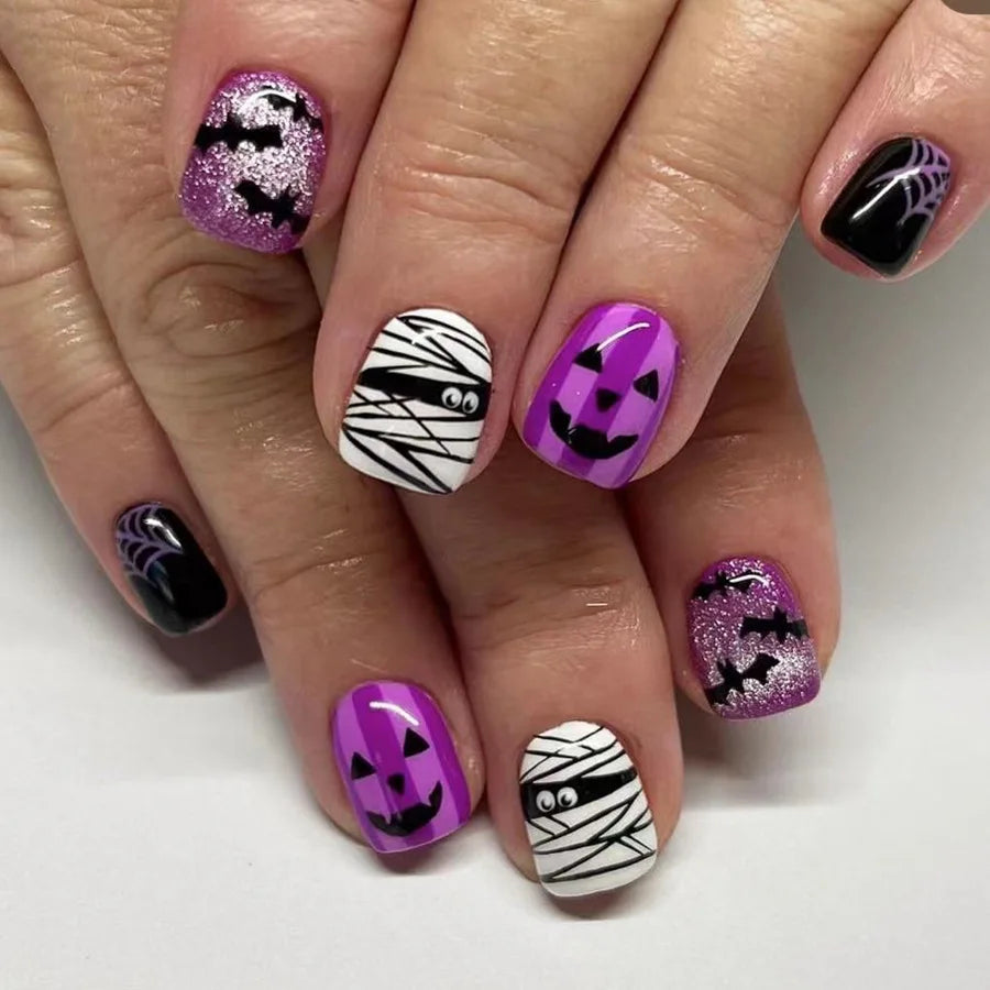 Halloween Pumpkin Press-On Nails-8