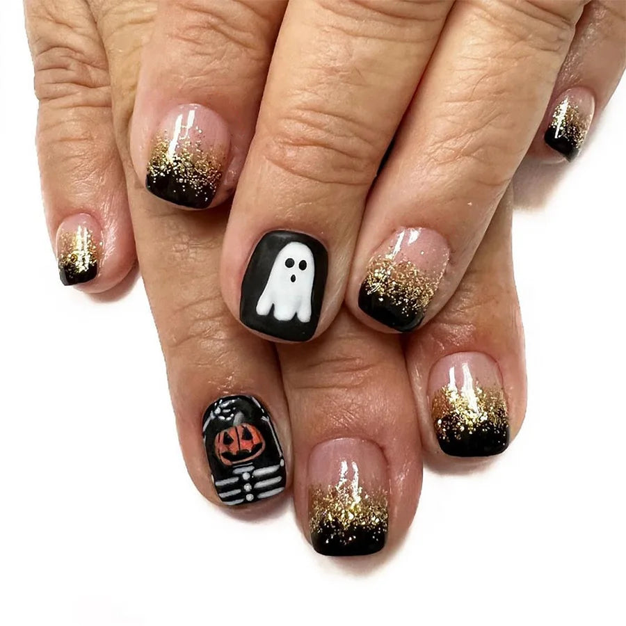 Halloween Pumpkin Press-On Nails-9