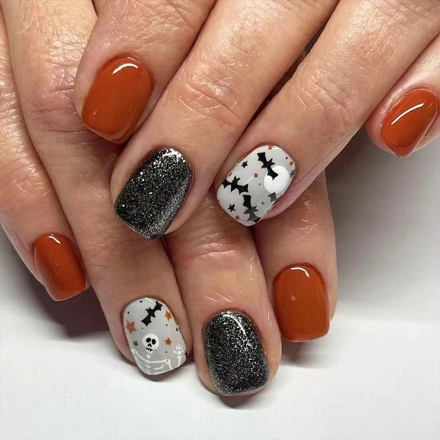 Halloween Pumpkin Press-On Nails-11