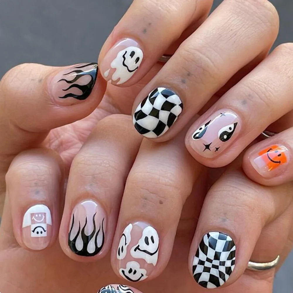 Halloween Pumpkin Press-On Nails-17
