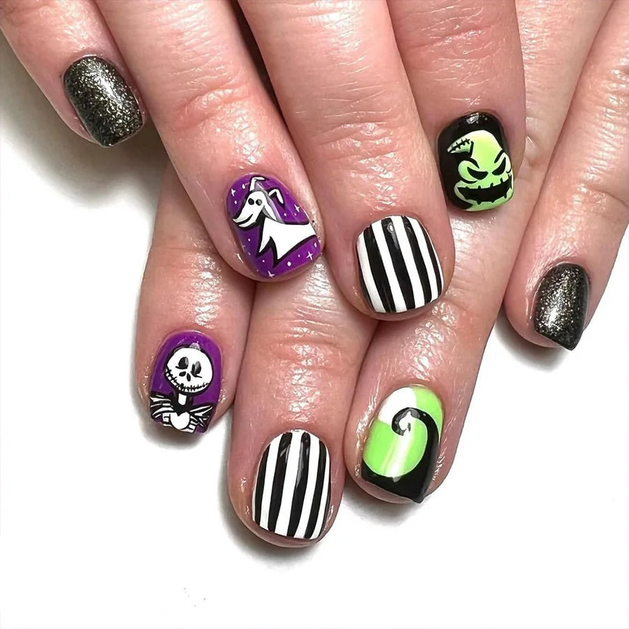 Halloween Pumpkin Press-On Nails-27