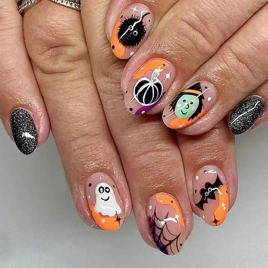 Halloween Pumpkin Press-On Nails-36