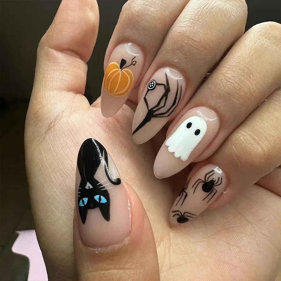Halloween Pumpkin Press-On Nails-35